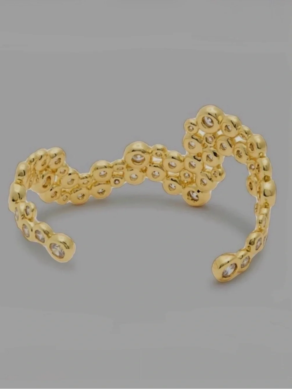 ALEXIS BITTAR • Asterales Gold Wave Cuff CZ Bracelet